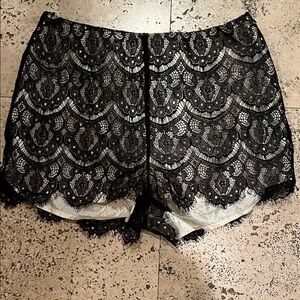 Elegant Black Lace Women's Shorts